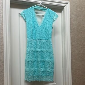 Bebe mini blue lace dress